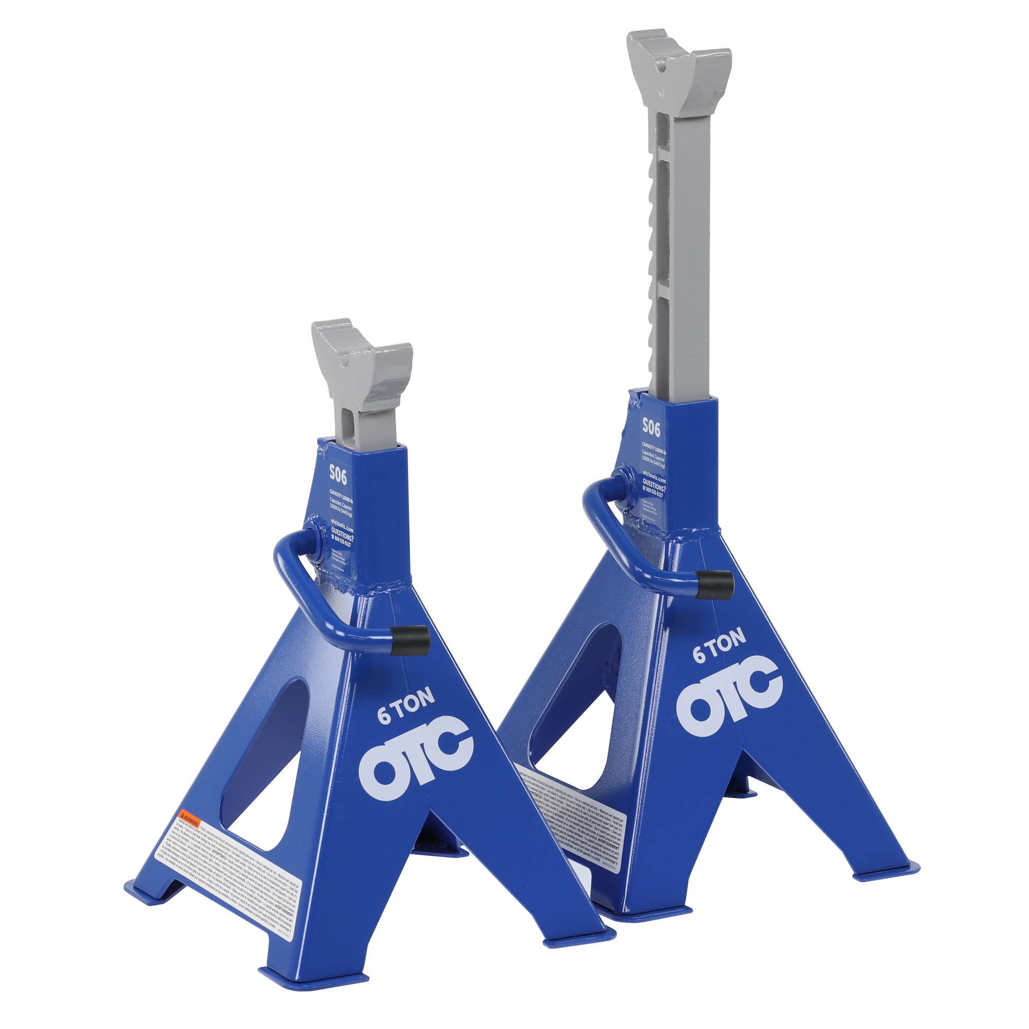 OTC, 6 TON JACK STAND, Lift Capacity 6 Tons, Max. Lift Height 23.5 in, Min. Lift Height 15.8 in, Model# SP04518498B1N